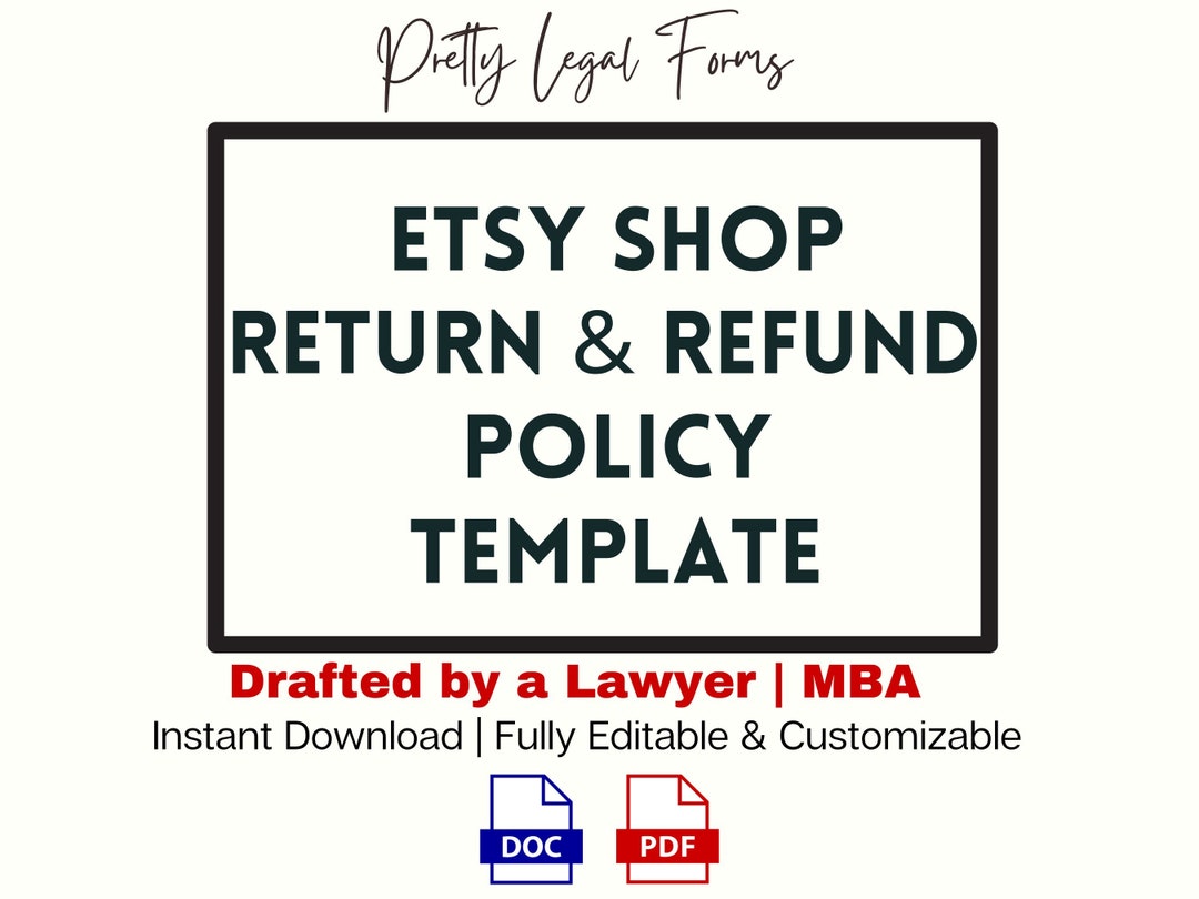 Etsy Seller Refund Policy Template Etsy Shop Return Policy Form 