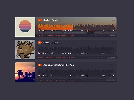Soundcloud Track UI by Marcel Akiyama on Dribbble