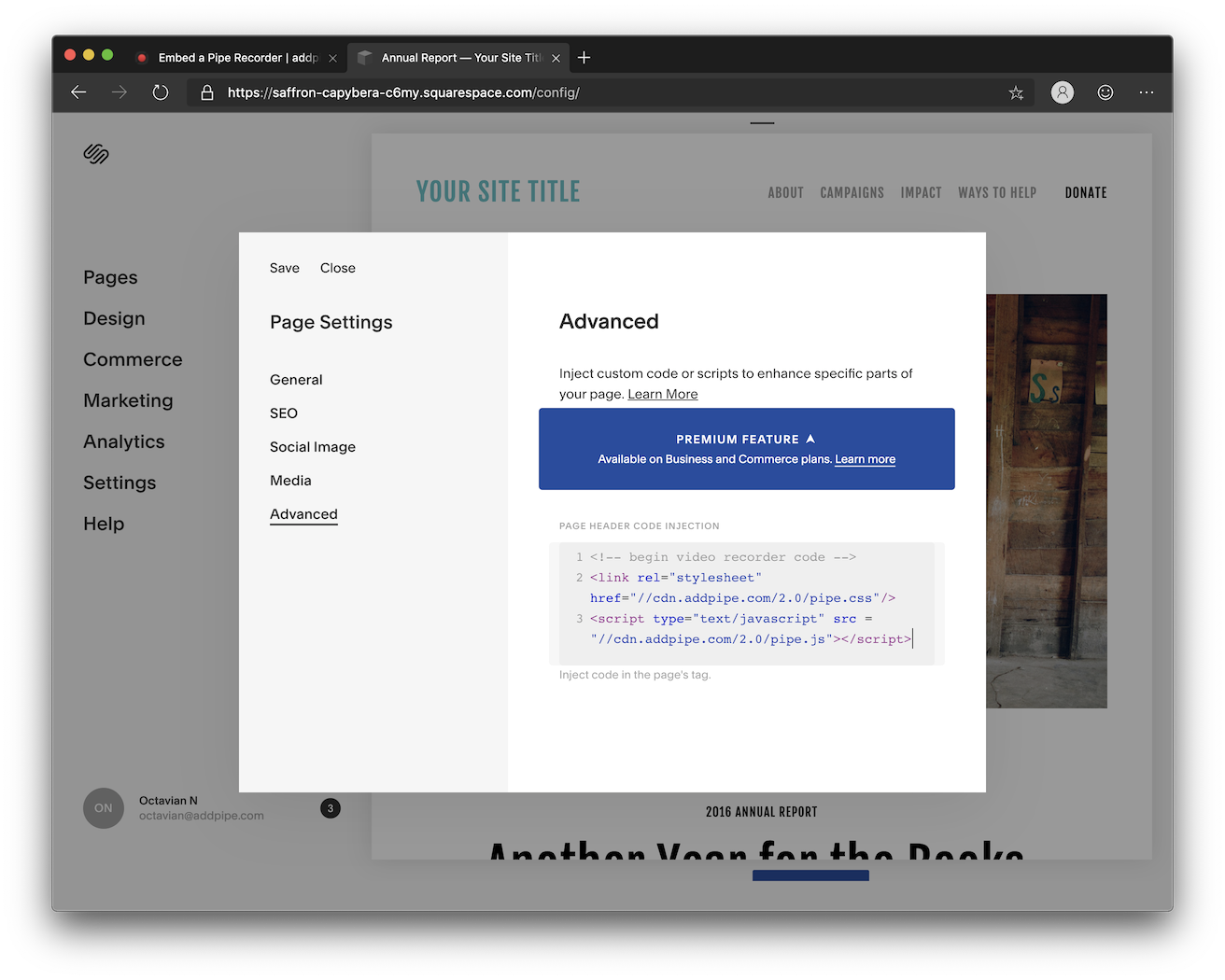Adding Audio  Video Recording to Your Squarespace Website