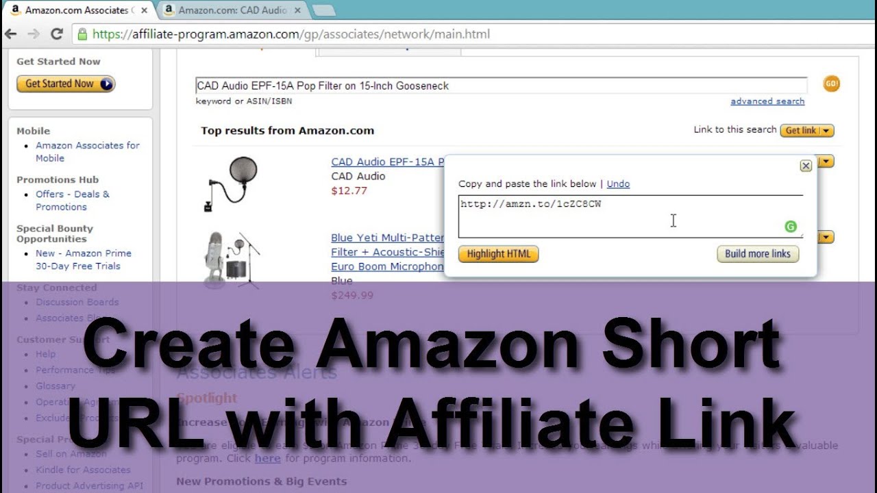 Create Amazon Short URL with Affiliate Linkamznto  YouTube