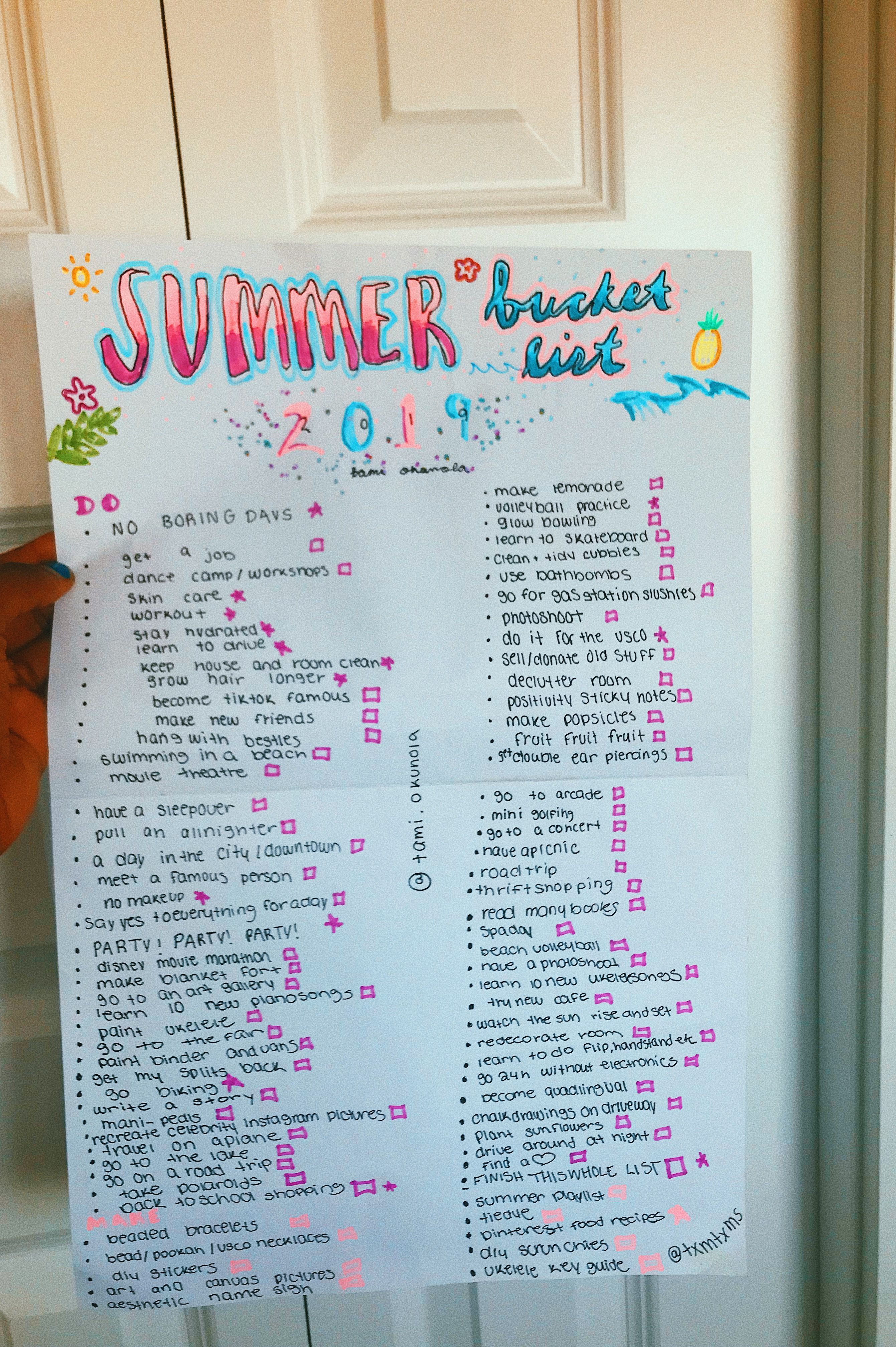 bucket list vsco bucket list vsco summer bulletjournal summergoals  