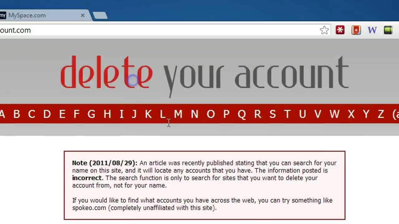 How to Delete MySpace Account Without Logging In