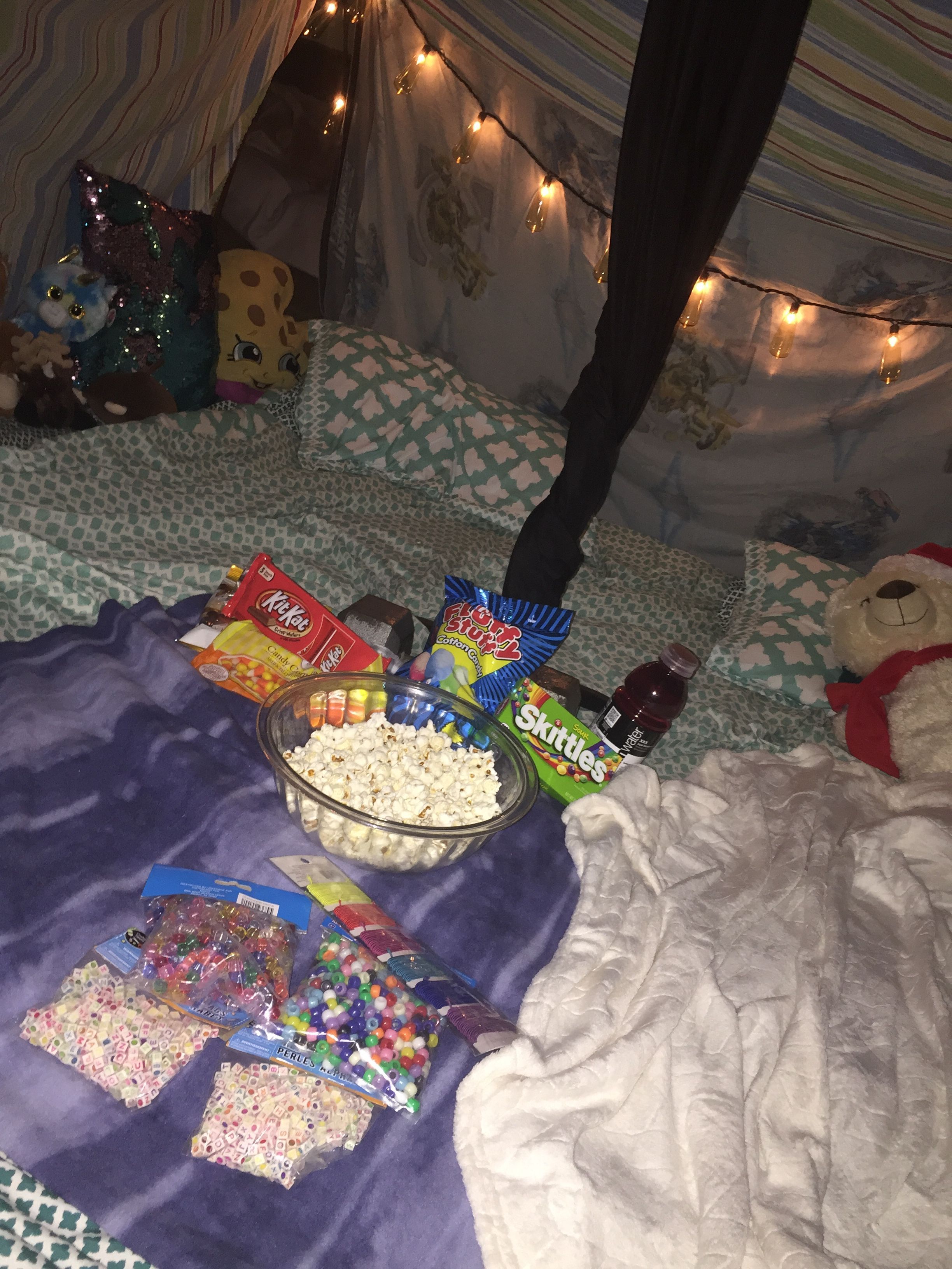Vsco sleepover We made a pillow fort and were making bracelets too  