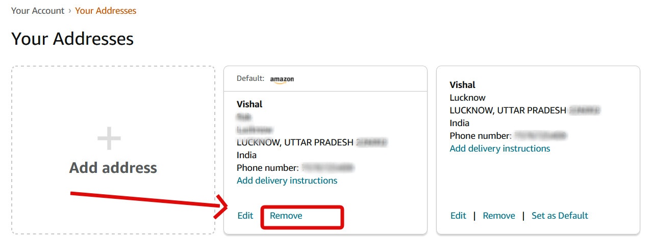 How to Delete an Address on Amazon