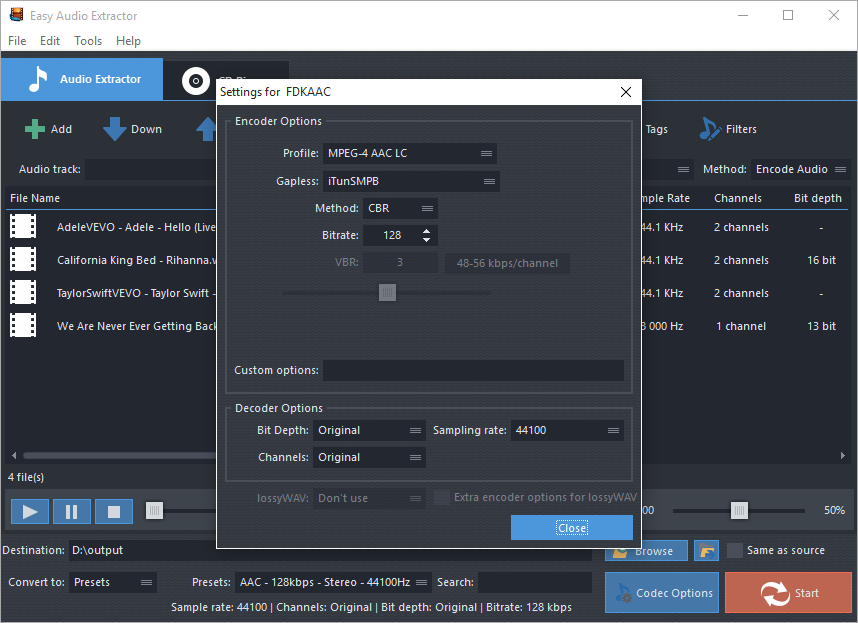 Easy Audio Extractor  Extract sound from your music video movies 