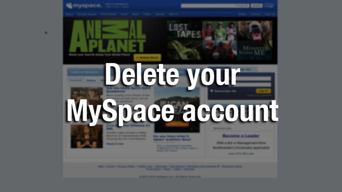 Delete your MySpace account  CNET