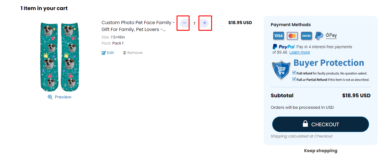 Add or remove items from cart  Wander Prints  Help Center