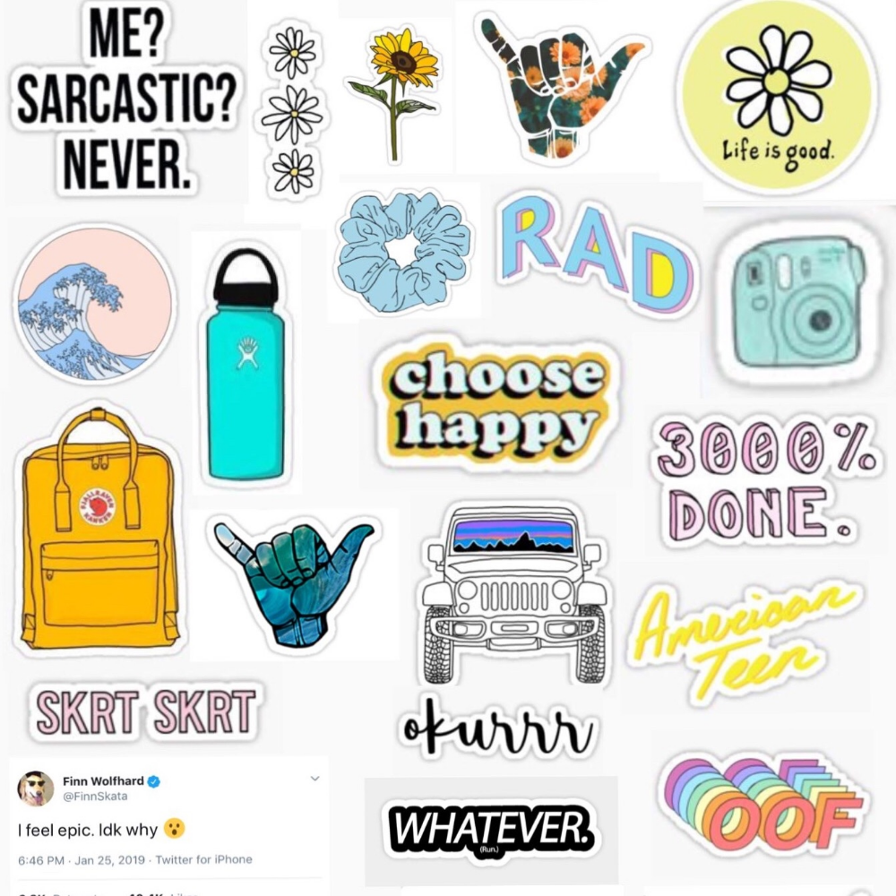 vsco aesthetic sticker pack 26 individual  Depop  Stiker Desain 