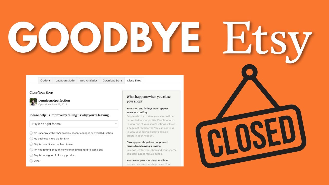 How To Delete Your Etsy Shop And Delete Your Etsy Account Too  YouTube