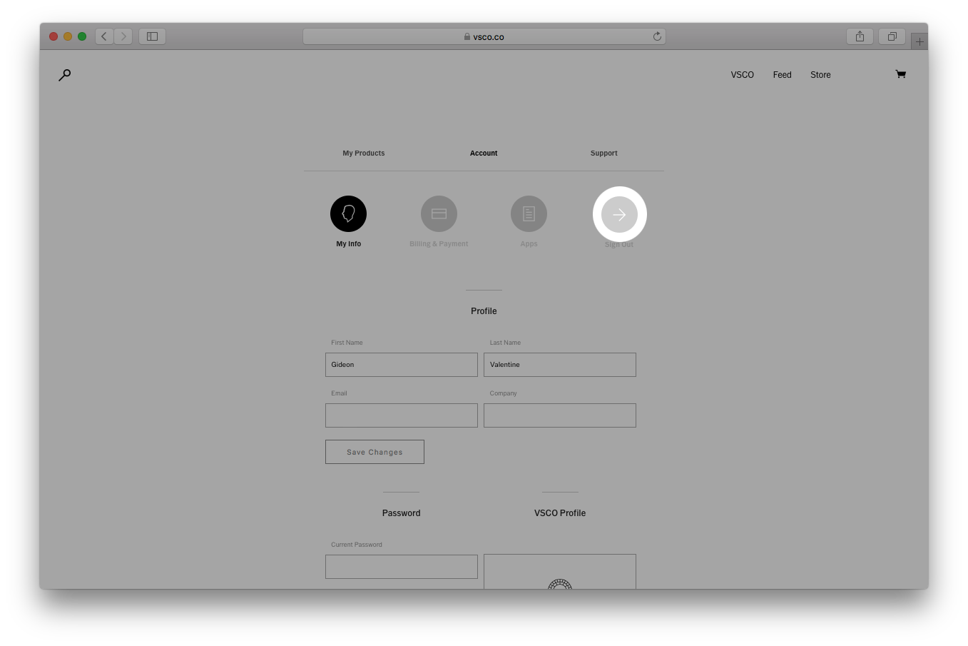 How to sign out on VSCO website  The VSCO Help Center