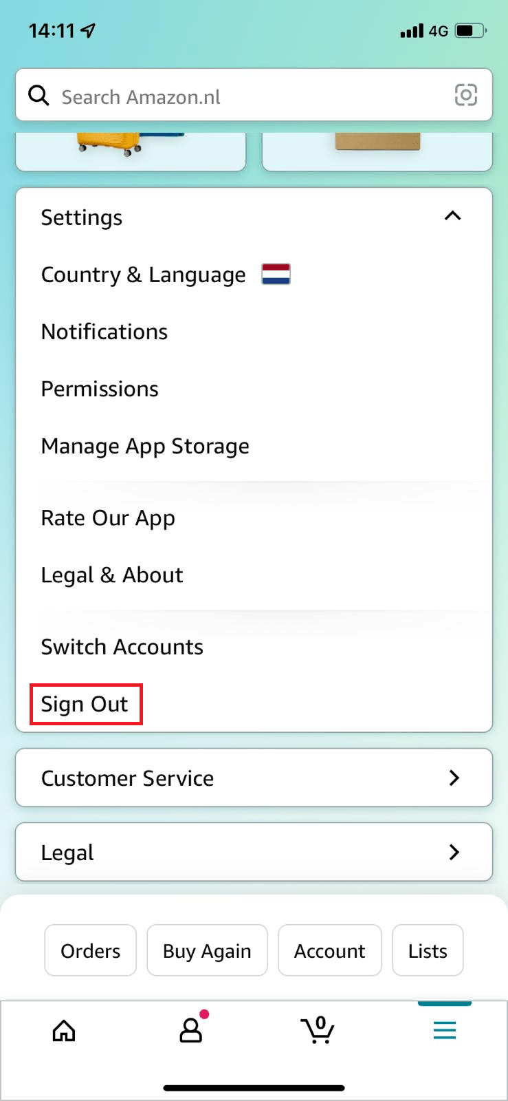 How to logout of the amazon app Step by step plan with images