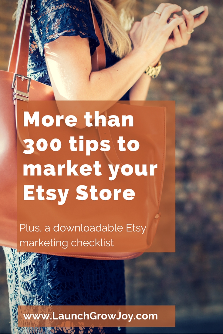 More than 300 tips to market your Etsy store