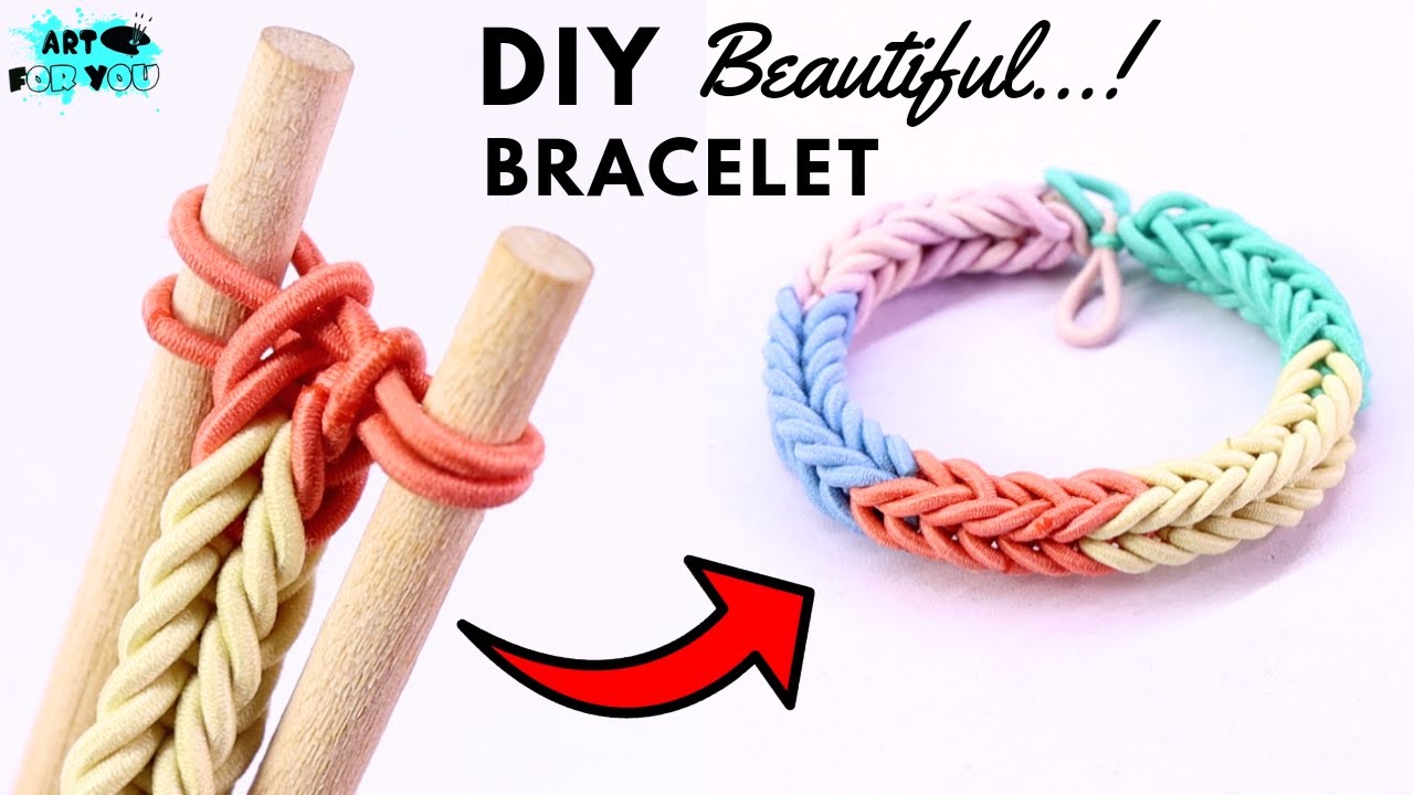 Try With Rubber Bands  DIY beautiful rubber band bracelet  How to 