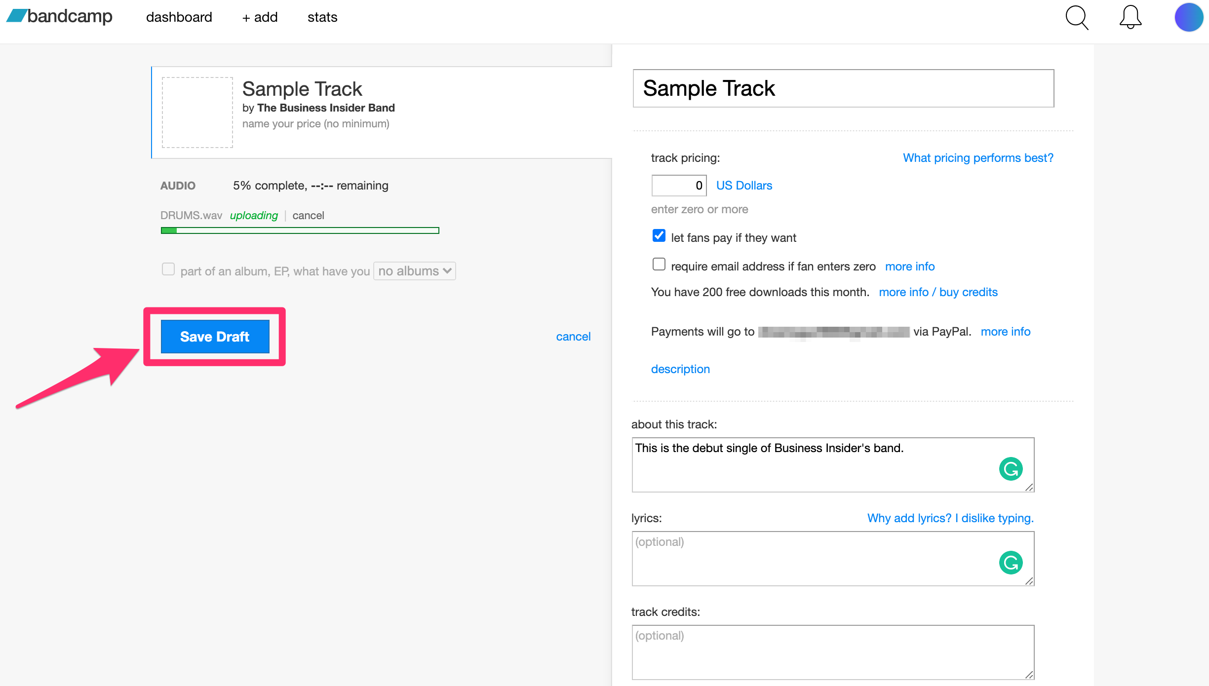 How to Upload Music to Audio Cache on Bandcamp