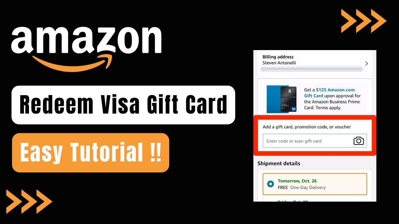 How to Redeem Visa Gift Card on Amazon   YouTube