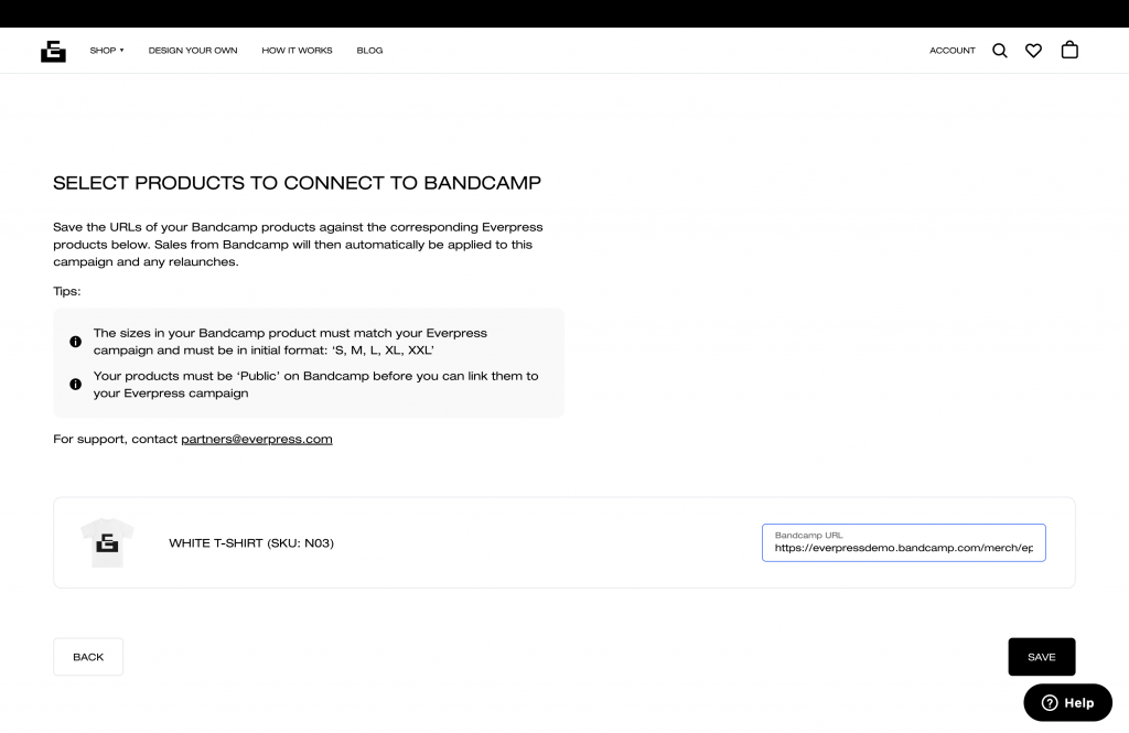 How to integrate with Bandcamp  Everpress