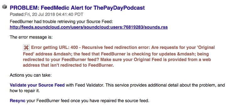 Soundcloud  FeedBurner Podcast RSS Feed Mystery  rrss