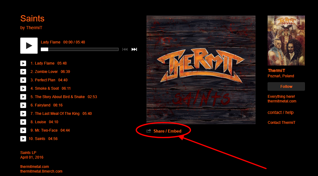 Knowledge base  Bandcamp  music player