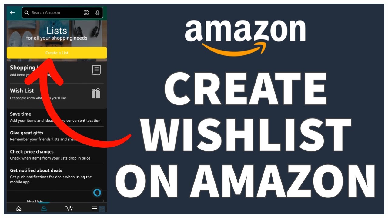 How To Create Wishlist On Amazon App 2023  Create Amazon Wishlist 