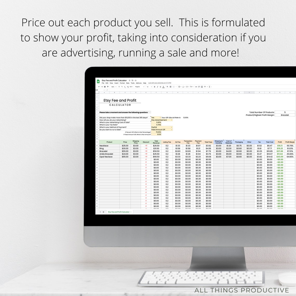 Etsy Fee and Profit Calculator Sell on Etsy Fee Calculator Etsy UK