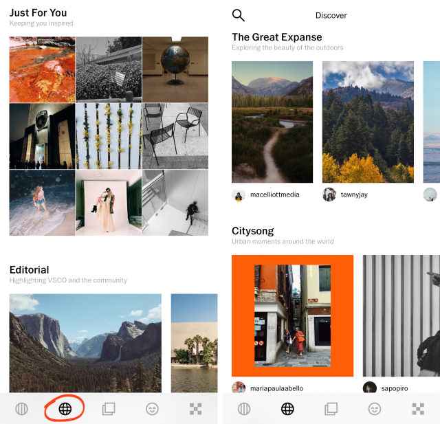 VSCO as a Photo Gallery