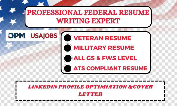 I will create ATS friendly federal and executive resumes with cover letter and LinkedIn