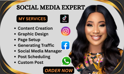 I Will Be Your Social Media Manager, Content Creator & Graphics Designer