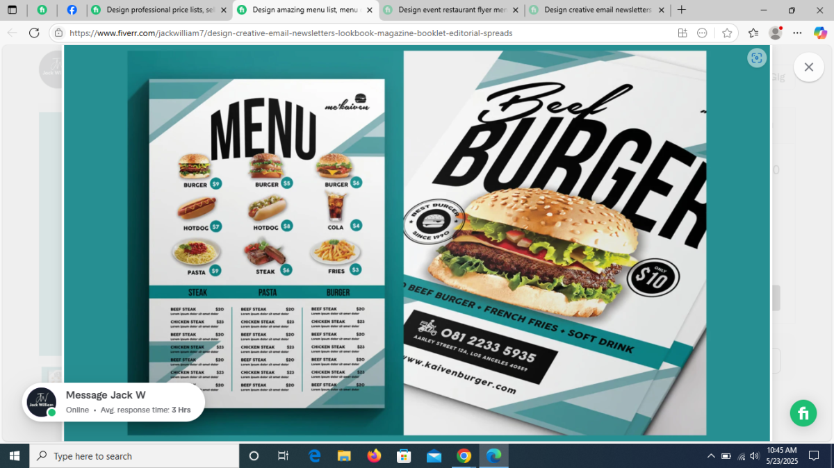 I will design amazing menu list, menu design for hotel and food restaurants menu design