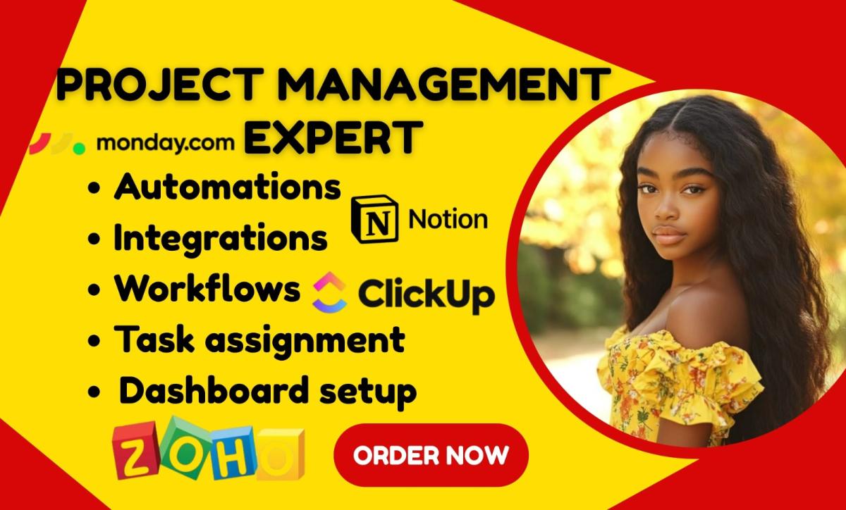 I Will Manage Projects & Build Custom Workflows on Notion, Monday.com, ClickUp, Trello & Asana