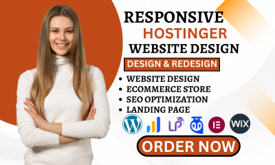 I will build a responsive WordPress website design for your Hostinger hosting