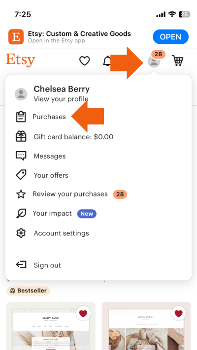 How to Download a Digital File from Etsy