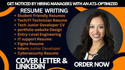I will write student friendly resumes for IT support, tech junior developer, technician