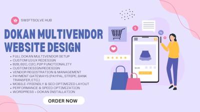 I will design and redesign Dokan B2B, B2C, P2P, C2C Multivendor Ecommerce Marketplace Website