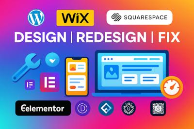 I will design, redesign, copy, fix, and revamp your Wix, Squarespace, and WordPress website development