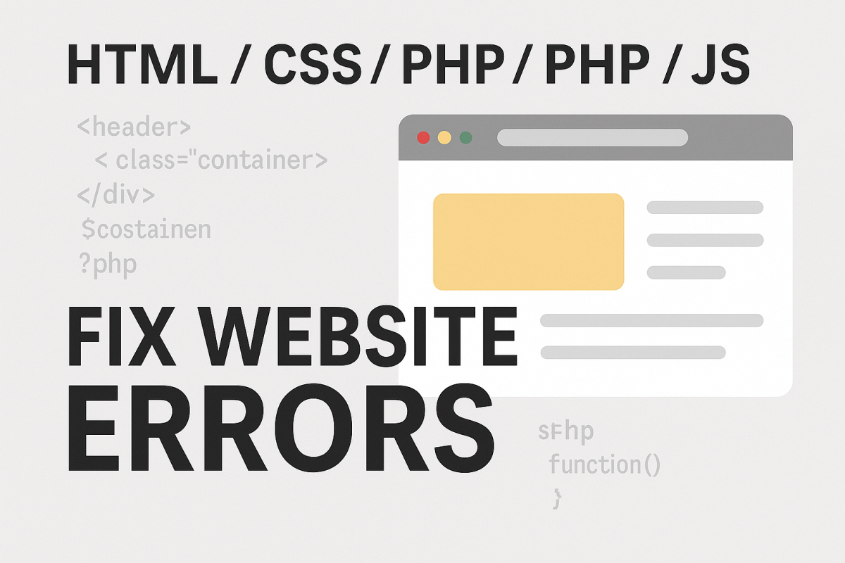 I will fix any HTML, CSS, JavaScript, or PHP issue on your website
