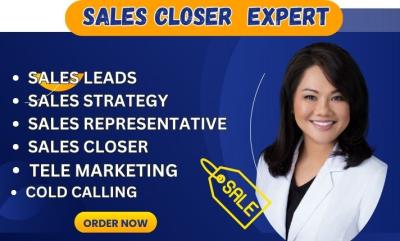 I Will Be Your Sales Rep, Sales Closer, Online Leads Specialist, Salesperson, B2B Sales Expert, and Sales Agent