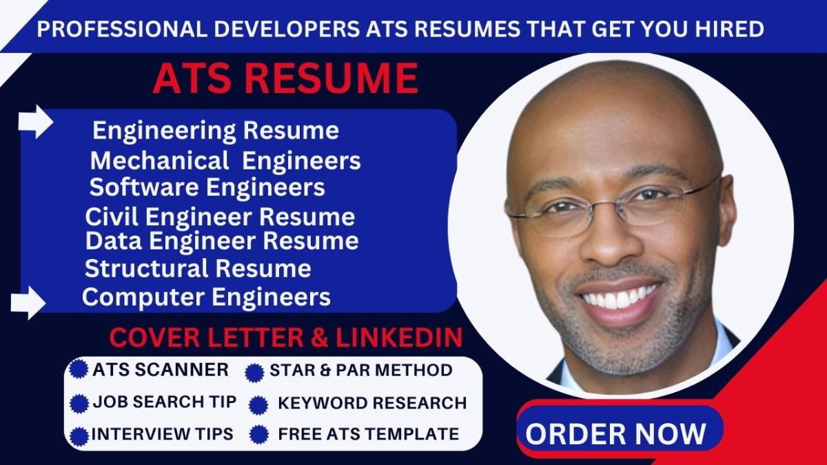 I will write ATS resume for mechanical, software, electrical, civil, computer engineers