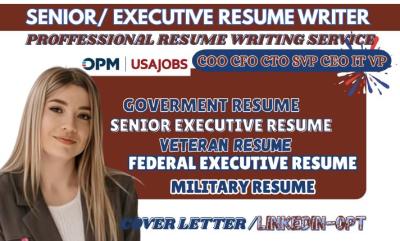I will write executive resume, cv, cover letter, linkedin, as an HR executive
