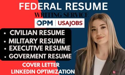 I will write federal resume executive resume writing PTQs KSA ECQS MTQS for USAJOBS