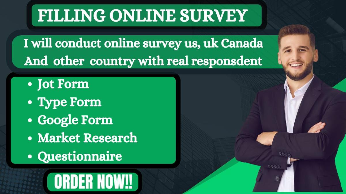 I Will Fill Online Survey Google Form JotForm for Over 1500 USA Survey Respondents