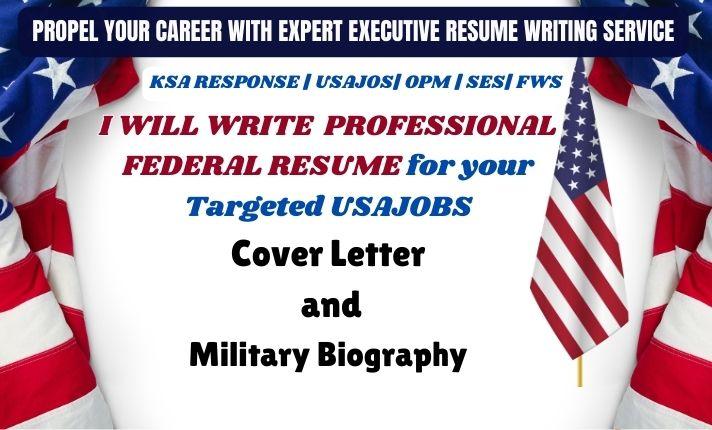 I Will Craft Your Federal Resume, USAJOBS Resume, Cover Letter, and CV as an Expert Federal Recruiter
