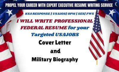 I Will Craft Your Federal Resume, USAJOBS Resume, Cover Letter, and CV as an Expert Federal Recruiter