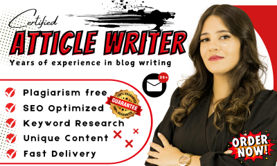 I Will Be an SEO Content Writer, Article Writing & Blog Post for Website