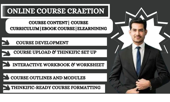 I will create course content, online course creation, ebook online course on Thinkific