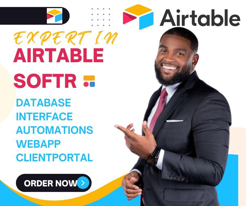 Design Softr Client Portal Website with Airtable Database & Zapier Automation Integration