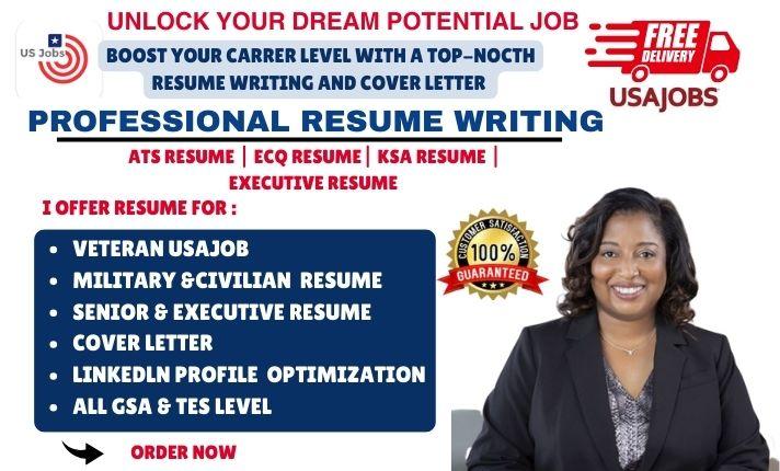 I will write ATS optimized federal resume for USAJOBS KSA resume executive resume