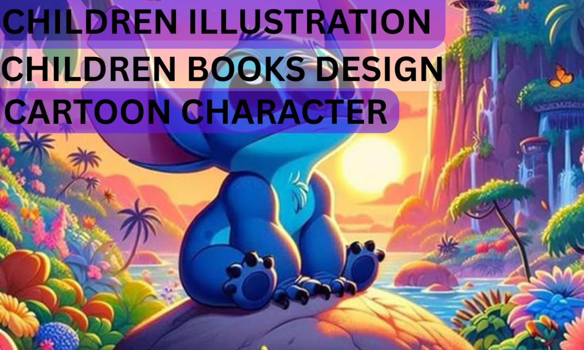 I will create African American children books design illustration cartoon character