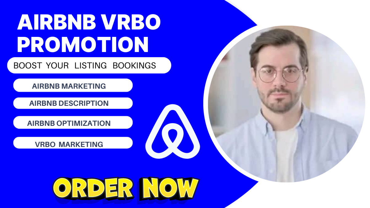 I will do Airbnb promotion, Airbnb listing, VRBO, Booking.com, Houfy using social media