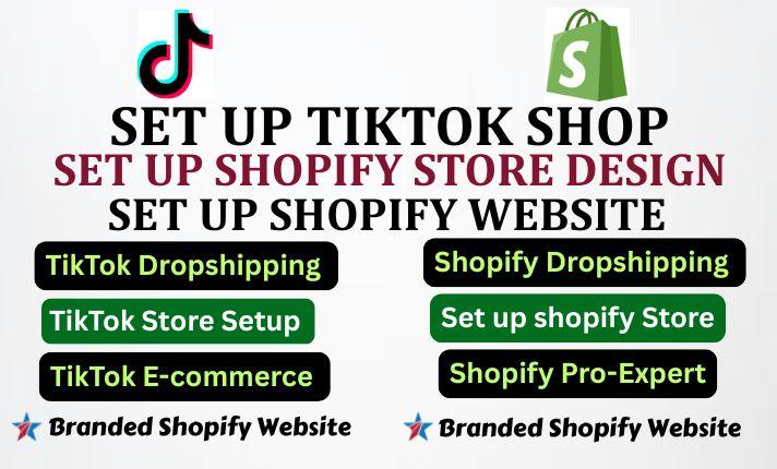 I will setup TikTok Shop, Shopify TikTok Shop Dropshipping, Shopify Store Design