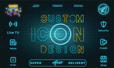 I will design custom flat icon logo set for website and app